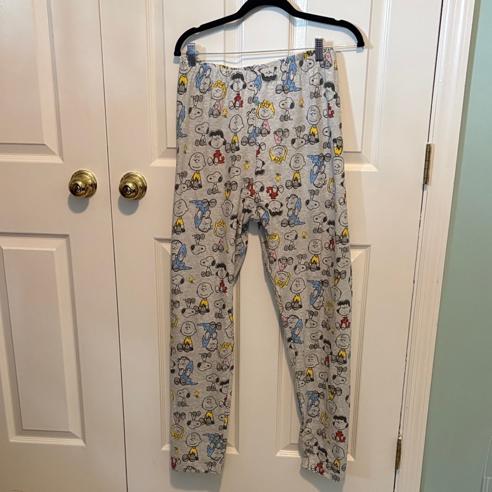 🐥Peanuts Gray Leggings with Yellow & Blue Character Print - Peanuts